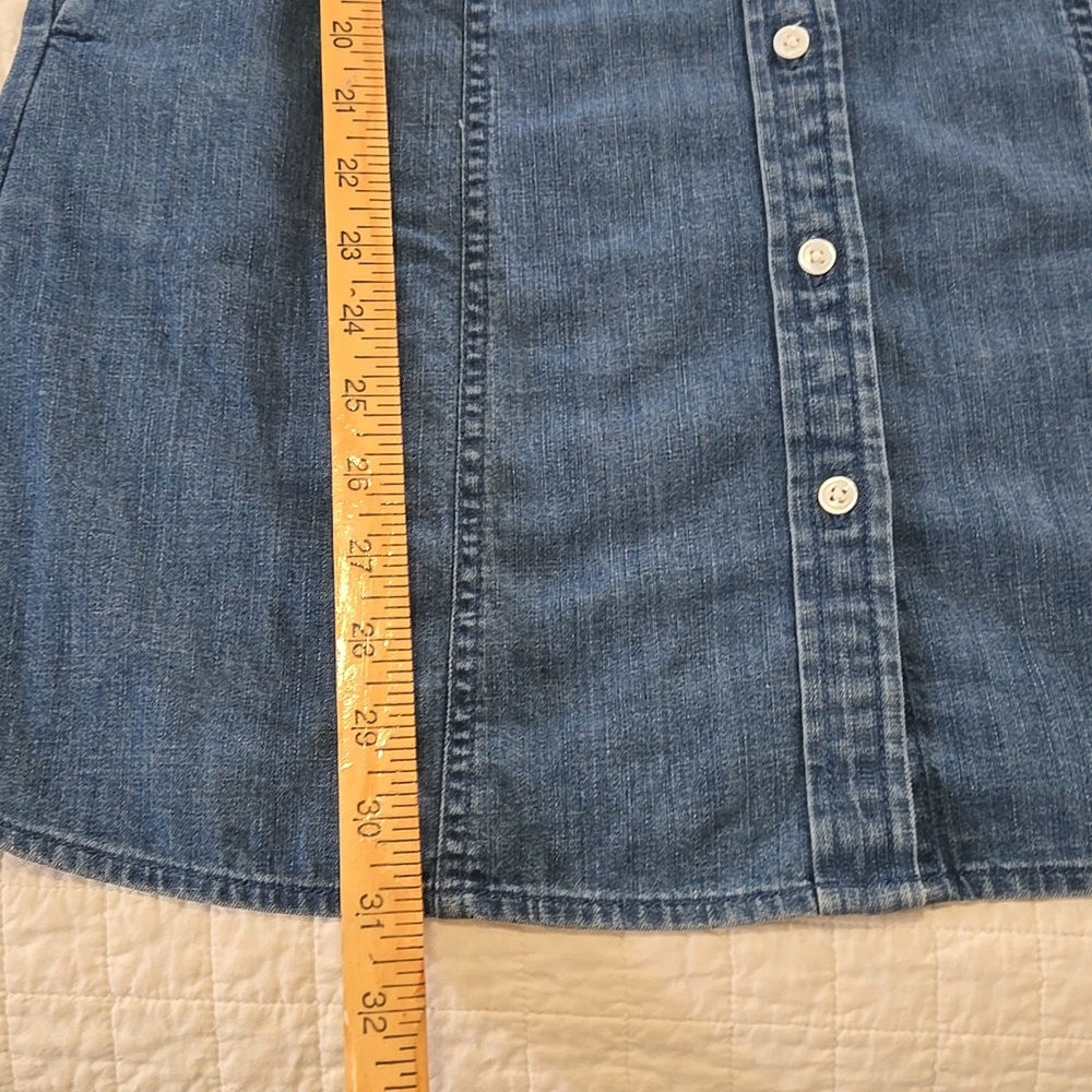 Banana Republic New With Tags Seamed Denim Midi Dress Pockets Medium Sleeveless - Picture 6 of 9